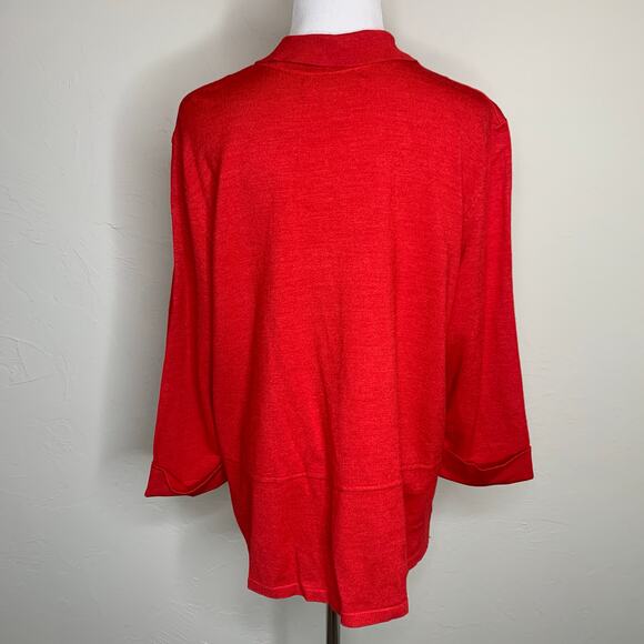 Judith Hart Woman Red Button Front Cardigan Sz 1X - Picture 2 of 9